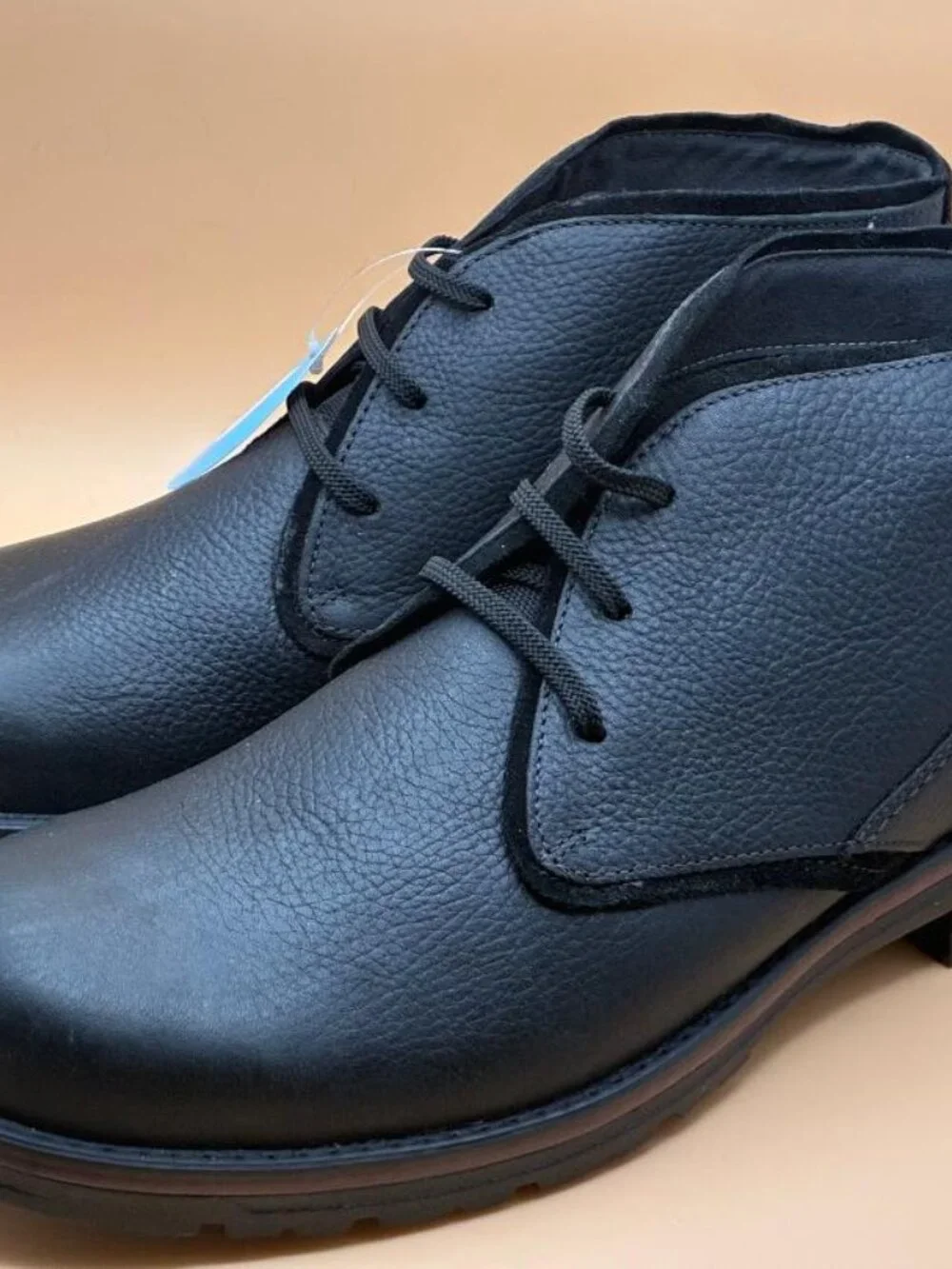 NWT Clarks Boots Men's 12 M Morris Peak Pebbled Chukka Waterproof Leather Black